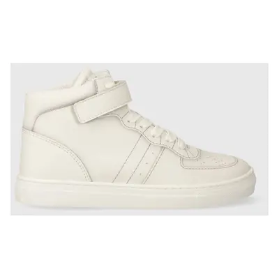 Dětské kožené sneakers boty Emporio Armani béžová barva