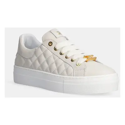 Dětské kožené sneakers boty Elisabetta Franchi béžová barva, F4A9.E0106.1251