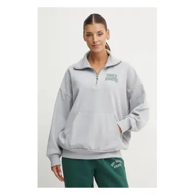 Mikina Under Armour Icon HWT Terry dámská, šedá barva, s aplikací, 1386495