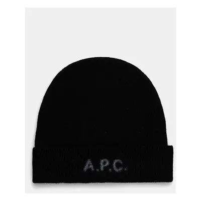 Vlněná čepice A.P.C. bonnet harry černá barva, WVBDK.M25085