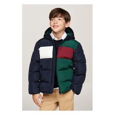 Dětská bunda Tommy Hilfiger zelená barva, KB0KB09209