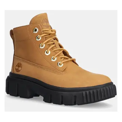 Kožené workery Timberland Greyfield dámské, hnědá barva, na plochém podpatku, TB0A5RP42311