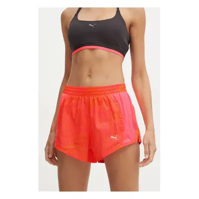 Běžecké šortky Puma Favourite Velocity oranžová barva, medium waist, 524037