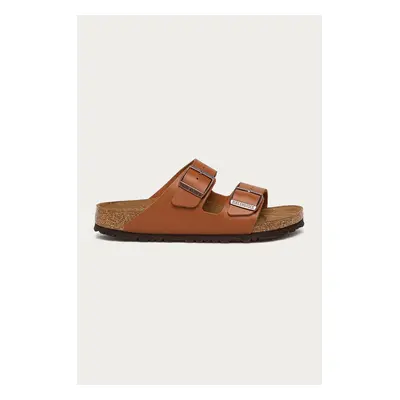 Kožené pantofle Birkenstock Arizona dámské, hnědá barva, 1019075