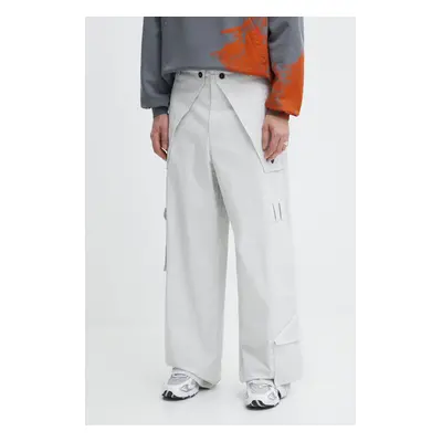 Kalhoty A-COLD-WALL* Overlay Cargo Pant pánské, šedá barva, ve střihu cargo, ACWMB276