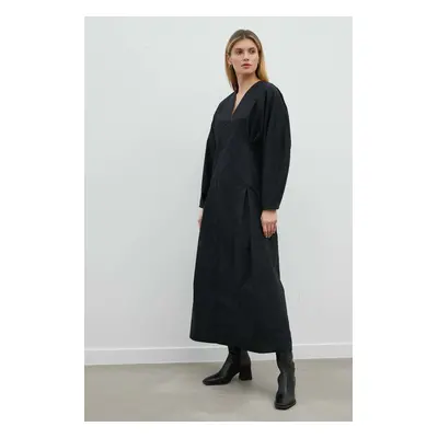 Bavlněné šaty By Malene Birger černá barva, maxi