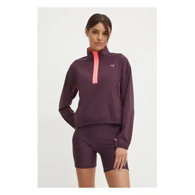 Joggingová mikina Puma For Her fialová barva, s aplikací, 525743