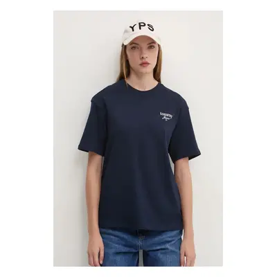 Bavlněné tričko Tommy Jeans tmavomodrá barva, DW0DW18786