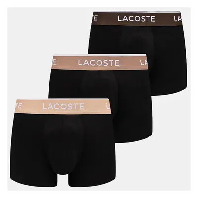 Boxerky Lacoste 3-pack pánské, černá barva