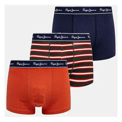 Boxerky Pepe Jeans RETRO STPS TK 3-pack pánské, tmavomodrá barva, PMU11161