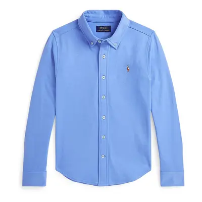 Dětská bavlněná košile Polo Ralph Lauren modrá barva, 323952434001