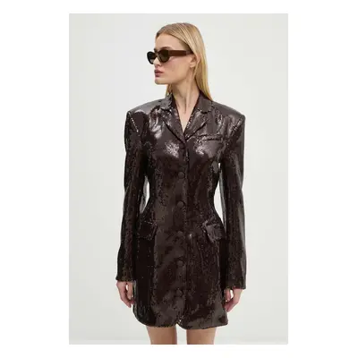 Šaty Rotate Mini Blazer Dress hnědá barva, mini, 1127522910