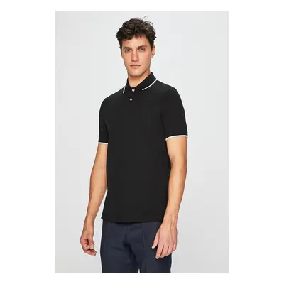 Bavlněné polo tričko Armani Exchange černá barva, hladké, 8NZF75 Z8M5Z