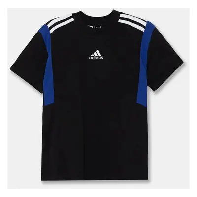 Dětské bavlněné tričko adidas B T CB černá barva, JE0324