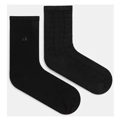 Ponožky Calvin Klein 2-pack dámské, černá barva, 701230656