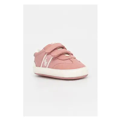 Dětské sneakers boty Polo Ralph Lauren HERITAGE COURT III T-TOE LAYETTE růžová barva, RL00988680