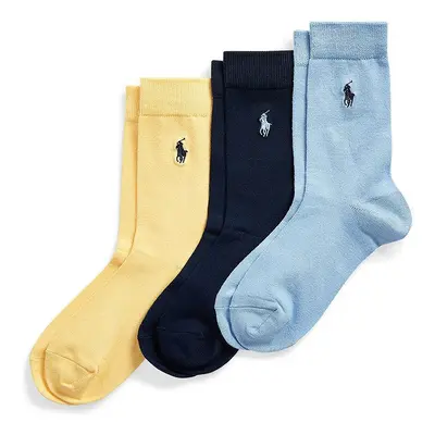 Dětské ponožky Polo Ralph Lauren 3-pack tmavomodrá barva, 444822164001