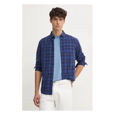 Bavlněná košile Pepe Jeans MITCHEL tmavomodrá barva, regular, s límečkem button-down, PM308722