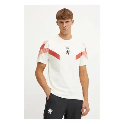 Tričko adidas Originals Olympique Lyon béžová barva, IS6489