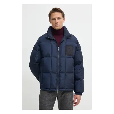 Péřová bunda Armani Exchange pánská, tmavomodrá barva, zimní, oversize, 6DZB21 ZN4XZ