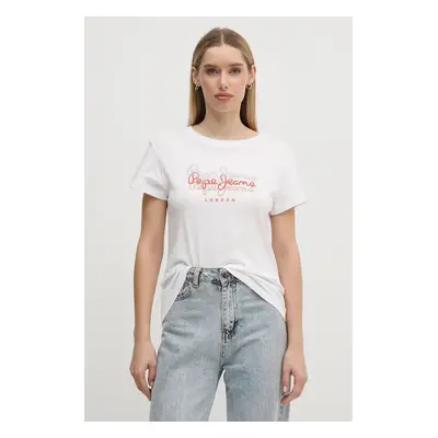 Bavlněné tričko Pepe Jeans GALEY bílá barva, PL505941