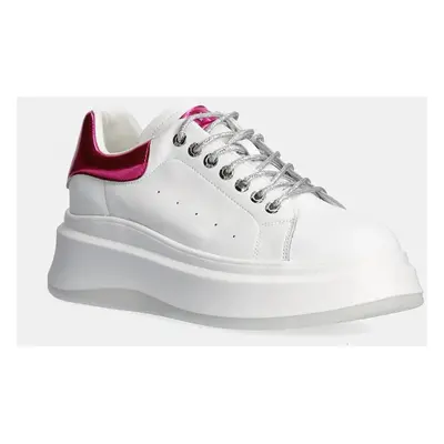 Kožené sneakers boty GOE bílá barva, OO2N4017 WHITE PINK