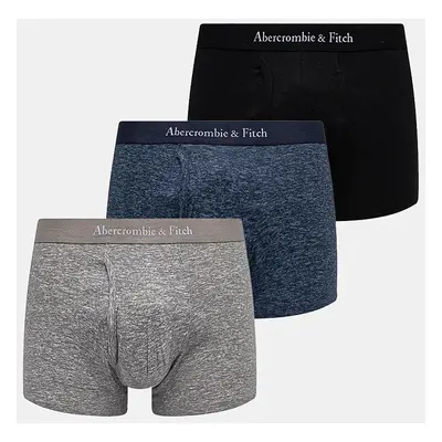 Boxerky Abercrombie & Fitch 3-pack pánské, šedá barva, KI114-4025