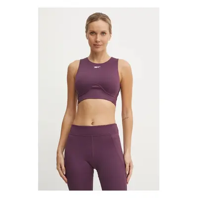 Tréninkový top Reebok Contour Crop vínová barva, 100206429