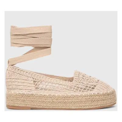 Espadrilky Answear Lab béžová barva, na platformě