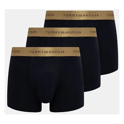 Boxerky Tommy Hilfiger 3-pack pánské, tmavomodrá barva, UM0UM03411