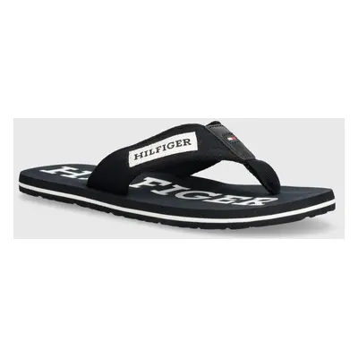 Žabky Tommy Hilfiger PATCH BEACH SANDAL pánské, tmavomodrá barva, FM0FM05024