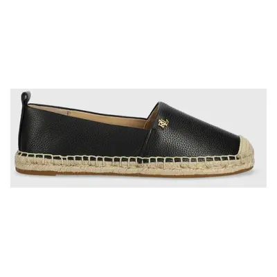 Kožené espadrilky Lauren Ralph Lauren Cameryn IV černá barva, 80290500000000000