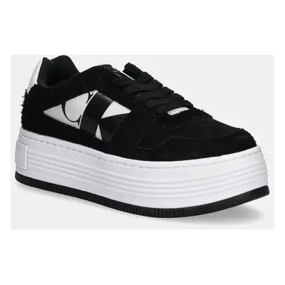 Sneakers boty Calvin Klein Jeans BOLD PLATF LOW MIX NBS MIX černá barva, YW0YW01604