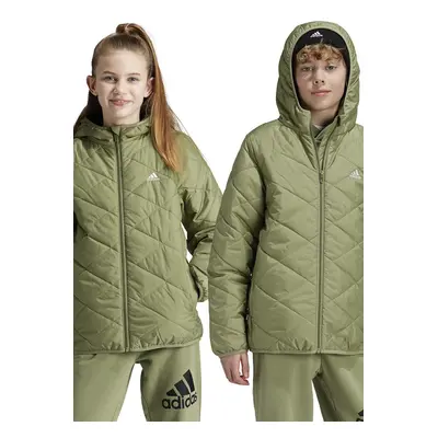 Dětská bunda adidas J LT PADKT zelená barva, JF4343