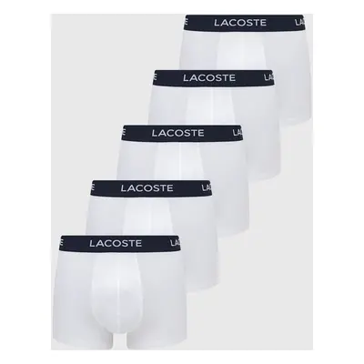 Boxerky Lacoste (5-pack) pánské, bílá barva