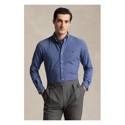 Košile Polo Ralph Lauren pánská, modrá barva, slim, s límečkem button-down, 710953354