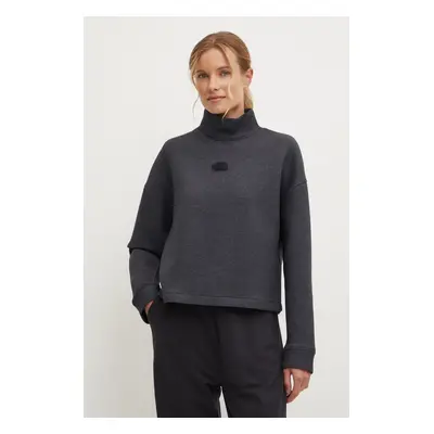 Mikina The North Face Mock Neck Sweatshirt dámská, šedá barva, hladká, NF0A89C1KS71