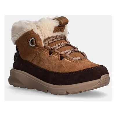 Dětské semišové zimní boty UGG TERRETRAIL COZY LACE hnědá barva, 1157574K