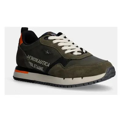 Sneakers boty Aeronautica Militare zelená barva, SC283CT3384