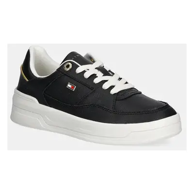 Kožené sneakers boty Tommy Hilfiger ESSENTIAL BASKET SNEAKER černá barva, FW0FW08261