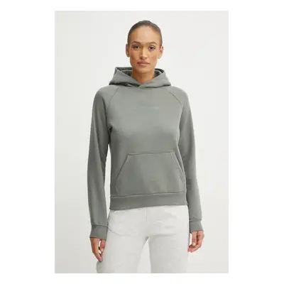 Mikina Helly Hansen COTTTON FLEECE dámská, zelená barva, s kapucí, hladká, 54161