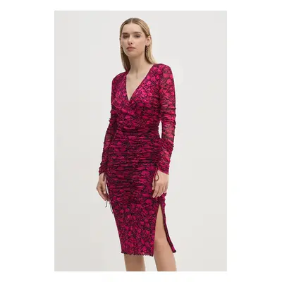 Šaty DIANE VON FURSTENBERG růžová barva, mini, DVFDL3S004