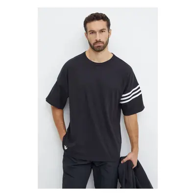 Bavlněné tričko adidas Originals Neuclassics Tee černá barva, s aplikací, IW0972