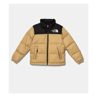 Dětská péřová bunda The North Face TEEN 1996 RETRO NUPTSE JACKET zelená barva, NF0A8A4CLK51