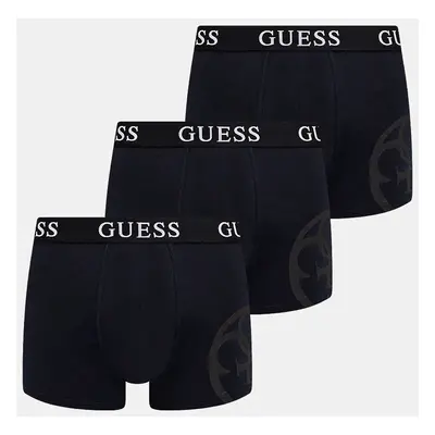 Boxerky Guess 3-pack pánské, tmavomodrá barva