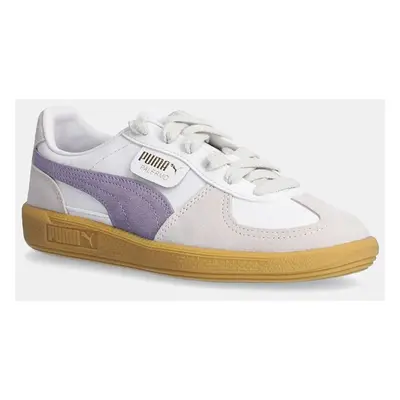 Kožené sneakers boty Puma Palermo fialová barva, 396464