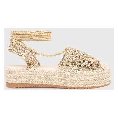 Espadrilky Answear Lab dámské, zlatá barva, na platformě