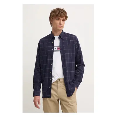 Bavlněná košile Hackett London tmavomodrá barva, regular, s límečkem button-down, HM3010066