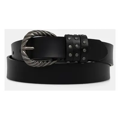 Kožený pásek Pepe Jeans HALSEY BELT dámský, černá barva, PL020856