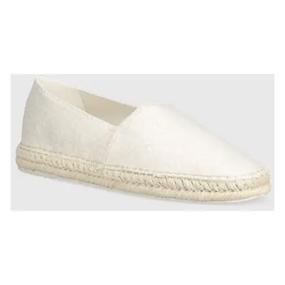 Espadrilky Calvin Klein JAQ MONO bílá barva, HM0HM01468